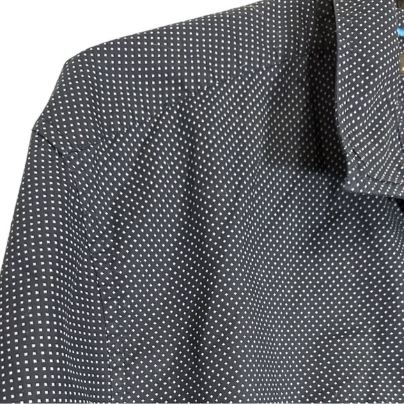 🌸Marc Anthony Slim Fit  Non Iron Stretch Dress Shirt- Blue Pokadot- Size XL - Picture 2 of 6